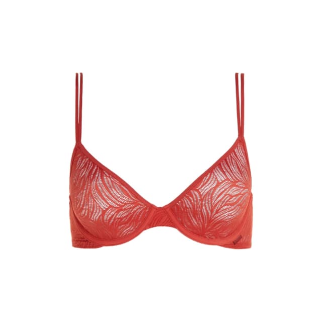 Calvin Klein Marquisette Lightly Lined Demi Bra - Red Red 32B