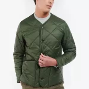 Barbour Mens Liddesdale Quilt Cardigan - Sage - L