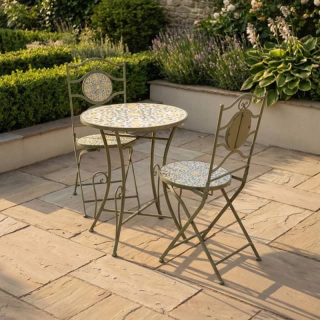 Scottish Everlastings Ltd Lemon Mosaic Bistro Set Lemon Unisex