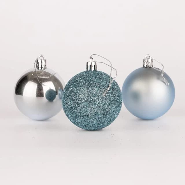 Shatchi 60mm/18Pcs Christmas Baubles Shatterproof Light Blue,Tree Decorations Blue