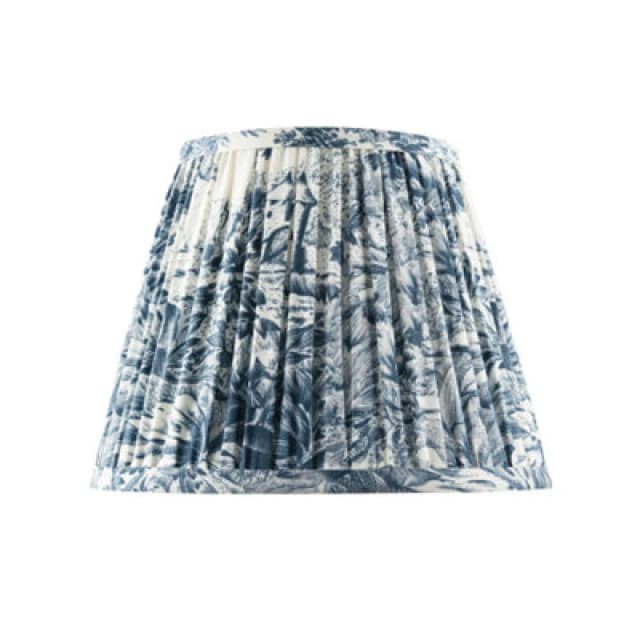 Happy Homewares Traditional Floral Tapered Lamp Shade In Navy Midnight Blue And White