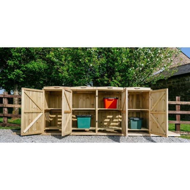 Buttercup Farm Chatburn 8 Recycle Box Store - Timber - Fits 8 x Recycle Boxes in Brown Brown Unisex