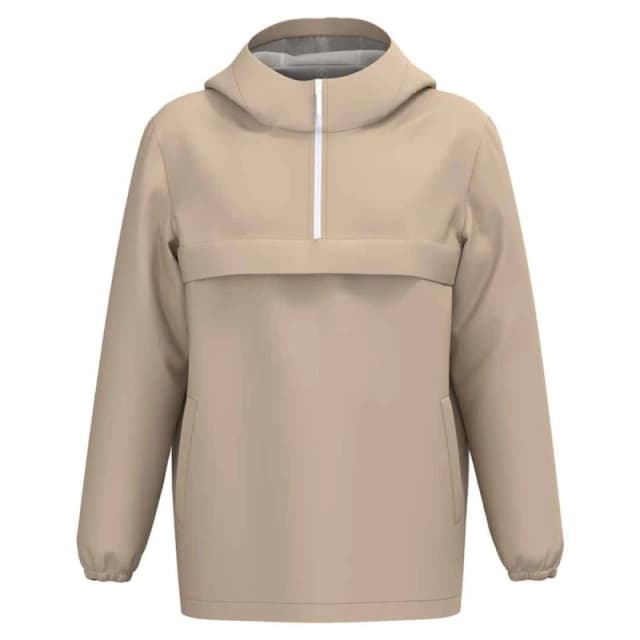 Native Spirit Mens Waterproof Quarter Zip Windbreaker in Medium Beige Size: XS Medium Beige Male XS