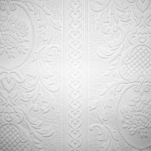 As Creation Blown Vinyl Damask White Wallpaper 2616-18