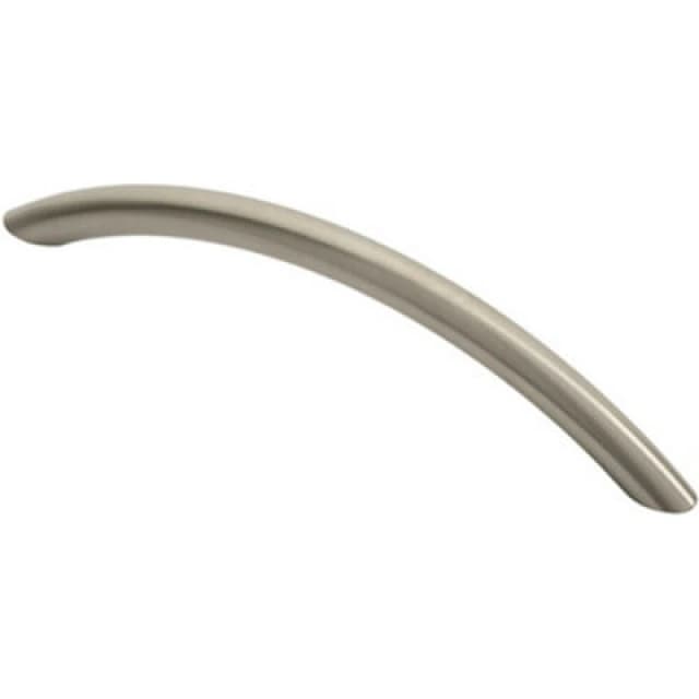 Loops Curved Bow Cabinet Pull Handle 153 x 10mm 128mm Fixing Centres Satin Nickel Metallics unisex