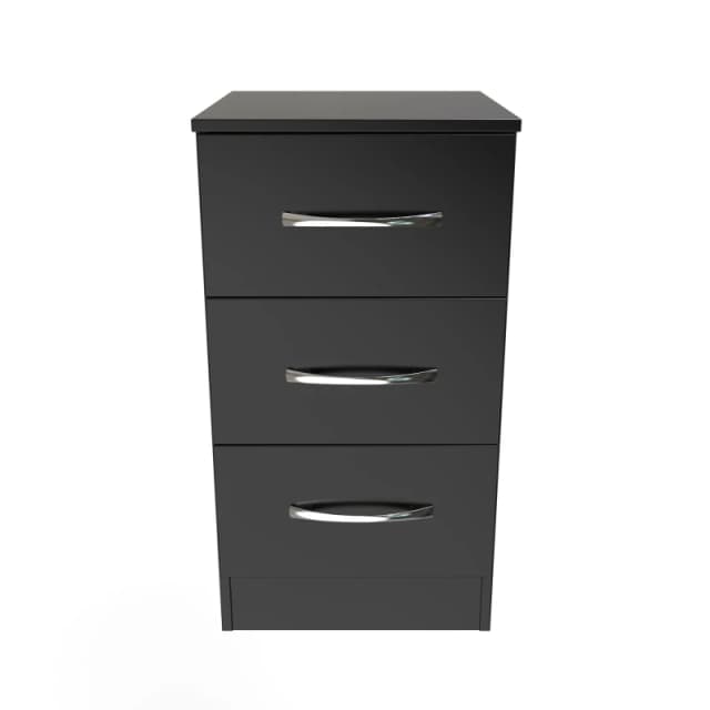 Ready Assembled 2 U Hampshire 3 Drawer Bedside Cabinet (Ready Assembled) in Black Unisex