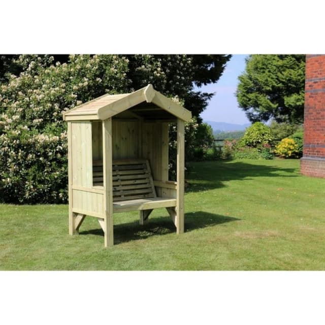 Churnet Valley Garden Furniture Ltd Cottage 2 Seat Arbour - Min. Assembly Required - Set of Cushions Inc in Brown Brown Unisex