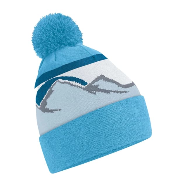 Beechfield Beechfield Men Mountain Pom Pom Beanie in Pale Blue Pale Blue One Size Male 5063470792429