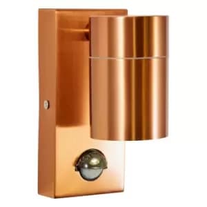 Zinc LETO Outdoor Downlight with PIR Copper