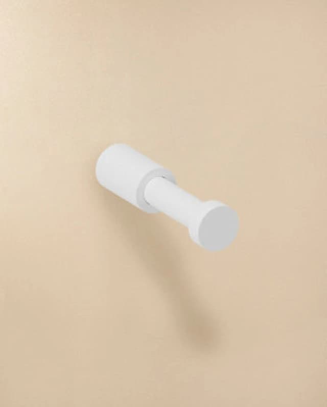 Cosmic Towel Hook, Robe Hook, Coat Hook, Brushed White Mat 5,5 Cm, Installed With Screws, Logic Collection