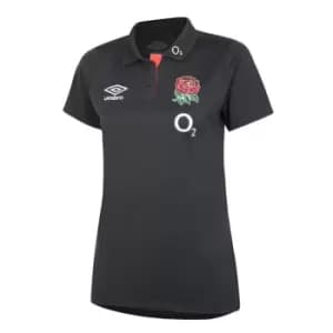 Umbro England Rugby Polo Shirt Ladies - Black