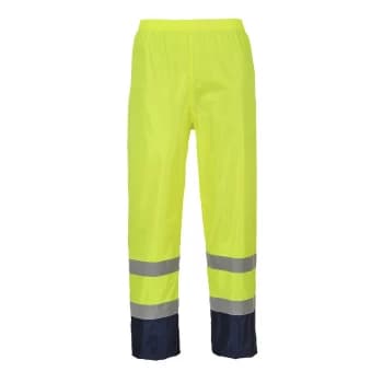 Classic Hi Vis Contrast Rain Trousers Yellow / Navy 3XL