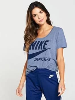 Nike Sportswear Logo Tee Blue White Size M Women
