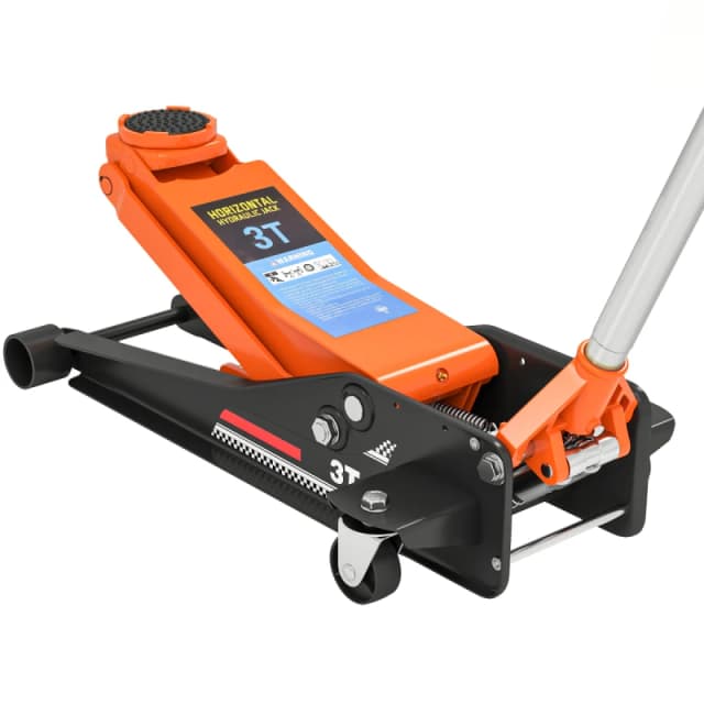 HOMCOM HOMCOM 3 Ton Low Profile Floor Jack, 7.5-50.5cm Hydraulic Car Trolley Jack in Orange Orange One Size Unisex 5063603099715