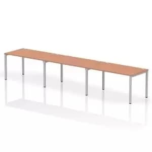 Impulse Bench Single Row 3 Person 1400 Silver Frame Office Bench Desk