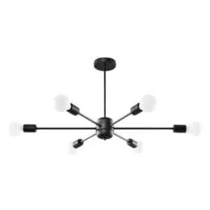 Lango Multi Arm Semi Flush Ceiling light, Black, 6x E27