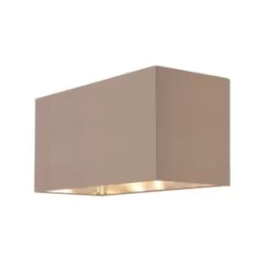 Cassier 1 Light Shade Taupe Premium Silk Fabric, Bright Nickel Plate, E27