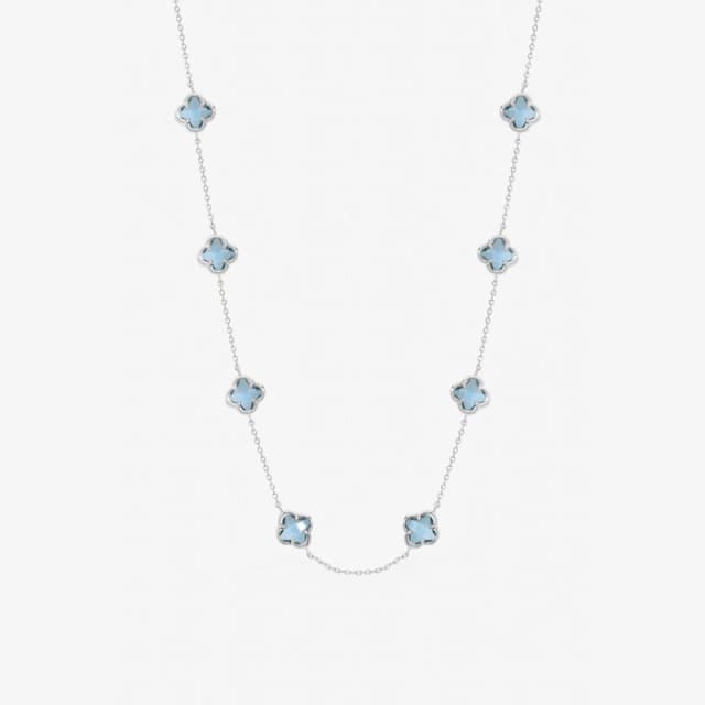 Inicio Light Sapphire Clover Necklace - Gift Pouch Silver female One Size