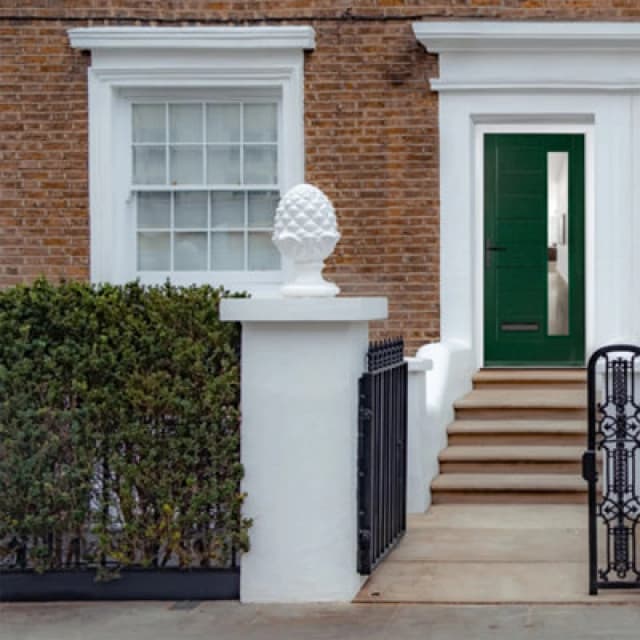 Lacerta Composite Door Monza Green 890mm X 2090mm Open In Right Hand Clear Glass 10 Year Guarantee - Free Delivery & Smart Lock