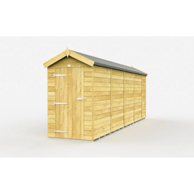 Buttercup Farm 4 x 17 Feet Apex Shed - Single Door W/O Window - L503 x W118 x H217cm in Brown Brown Unisex