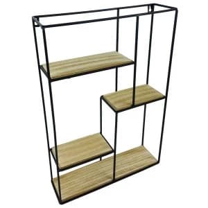 Wood & Wire Multi Shelf Display Unit