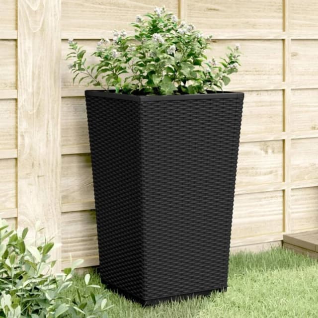 VIDAXL Garden Planters 4 pcs Black 32.5x32.5x57cm pp Vidaxl 8721012410602