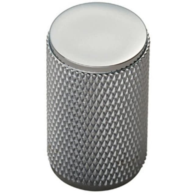 Loops Knurled Cylindrical Cupboard Door Knob 18mm Dia Chrome Cabinet Handle Multi unisex
