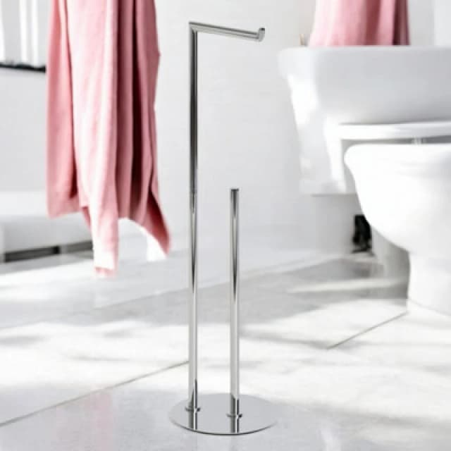 Showerdrape Belgravia Chrome Freestanding Toilet Roll Holder & Spare Combo