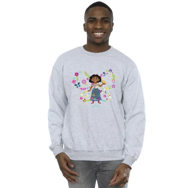 Disney Men Encanto Mirabel Butterfly Sweatshirt in Grey Size: Small Grey S Male 5063153609907