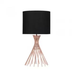 Gosforth Copper Table Lamp with Black Reni Shade