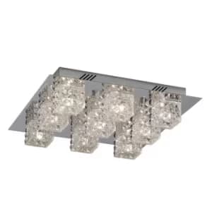 Bourbon Glass Shade Cluster Ceiling Light Chrome