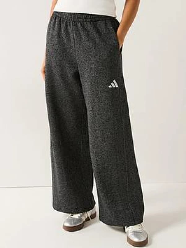 adidas Womens Glitter Closed Hem Fleece Joggers Black female M (12-14)