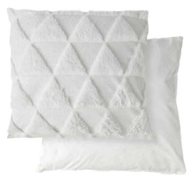 New Edge Blinds Newton Triangle Collection Soft Touch Cushion Cover in White Size: 43cm x 43cm White Unisex 43cm x 43 cm