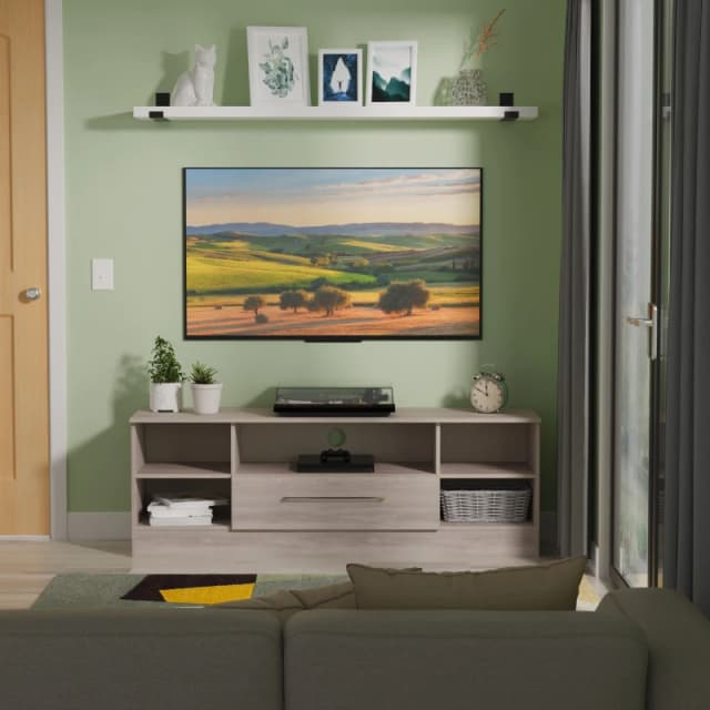 Ready Assembled 2 U Gloucester Wide 1 Drawer TV & Media Unit (Ready Assembled) in Light Grey Light Grey Unisex