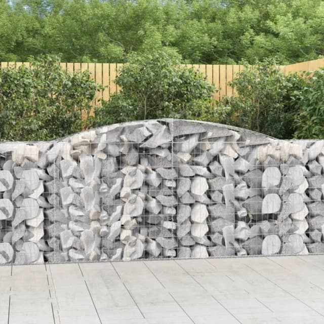 VIDAXL Arched Gabion Baskets 2 pcs 400x50x100/120cm Galvanised Iron vidaXL 8720845575793