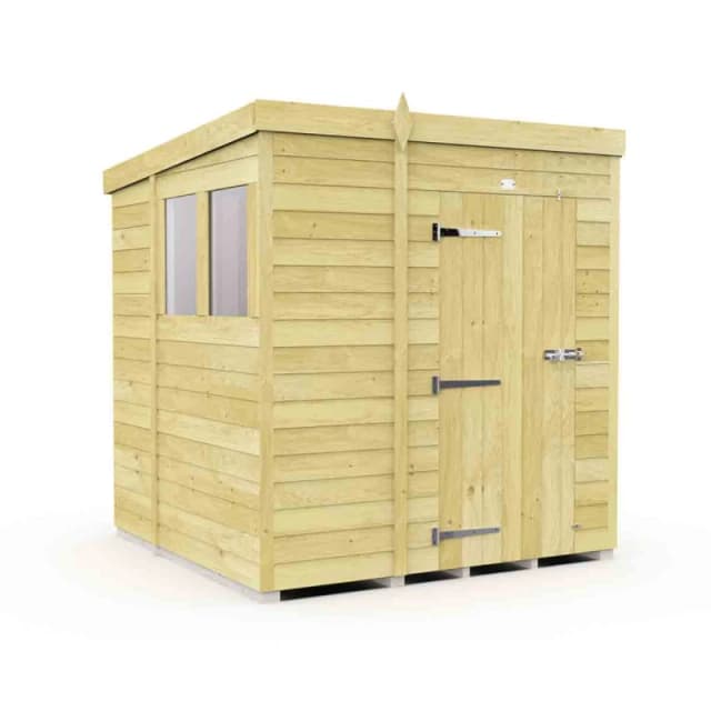 Flat Pack Sheds DIY Sheds 6 x 7 Pent Shed, Brown 6X7PFF