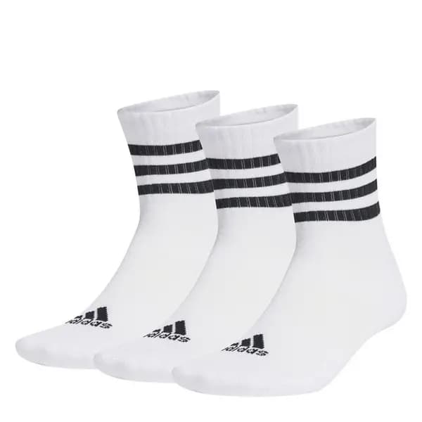 adidas 3-Stripes Cushioned Sportswear Socks 3 Pairs Womens Crew Socks 6.5 - 8 White 41861001050