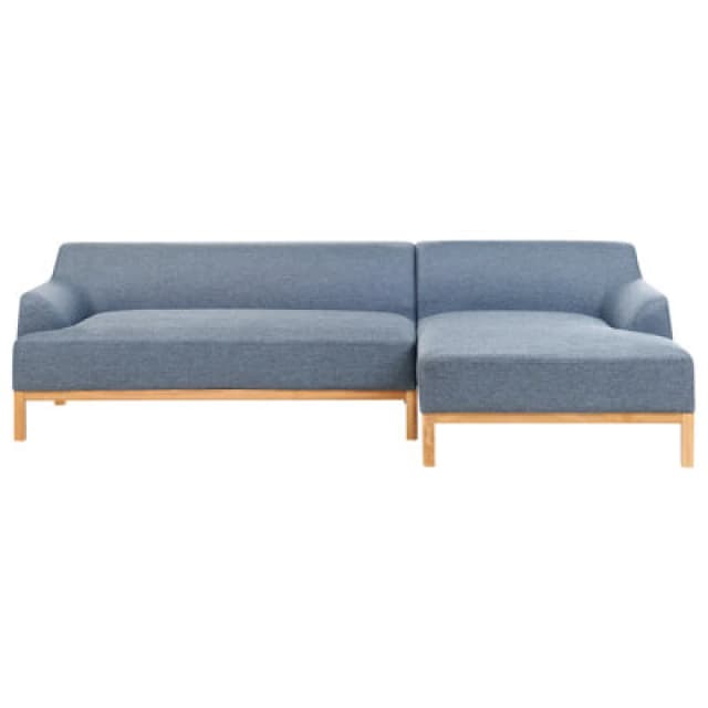 Beliani Corner Sofa 3 Seater Sosjo Fabric Blue Left Hand
