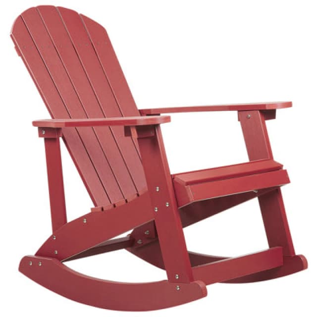 Beliani Garden Rocking Chair Adirondack Red