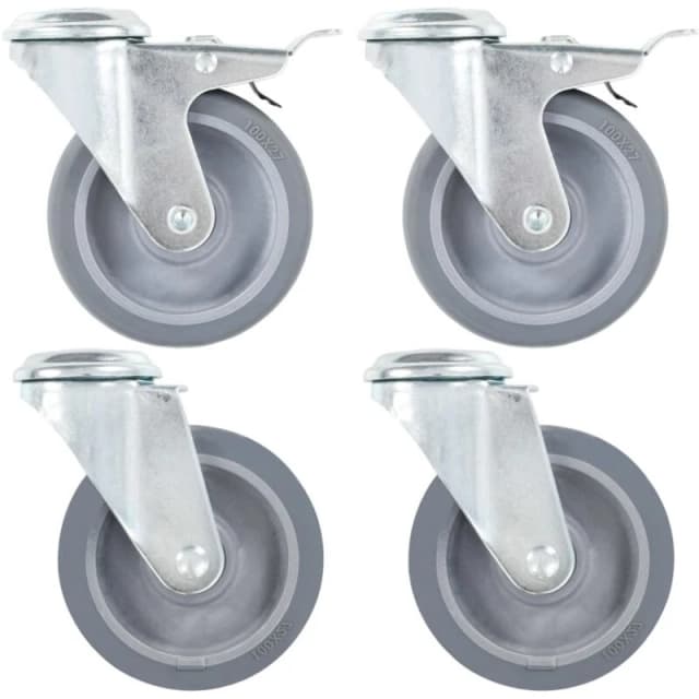 VIDAXL Bolt Hole Swivel Casters 4 pcs 100 mm Vidaxl 8718475720256