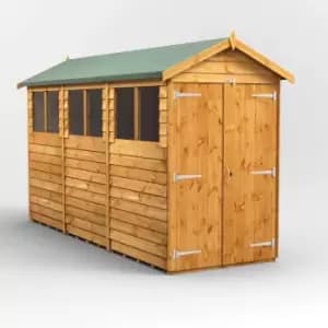 12X4 Power Overlap Apex Double Door Shed