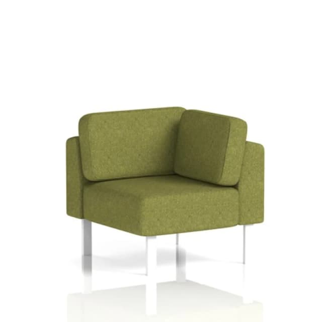 Brixworth Modular Seating Corner Unit with White in Rivet Fabric - Olive
