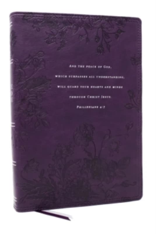 Peace of God Bible: Discover and Experience God's Shalom Throughout the Bible (NKJV, Purple Leathersoft, Red Letter, Comfort Print) Leather / fine bin