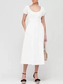 Kate Spade New York Seersucker Puff Sleeve Dress