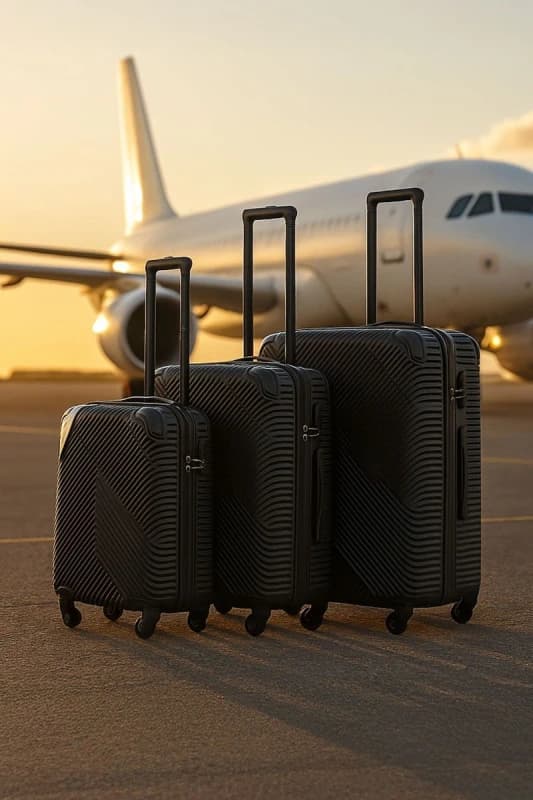 Neo 3 Piece Hard Shell Luggage Suitcase Set Black