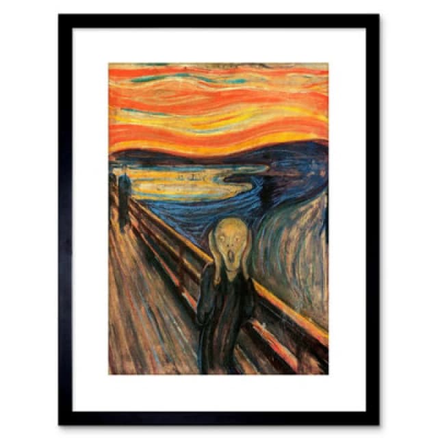 Artery8 Wall Art Print Munch The Scream Painting Old Master Reproduction Artwork Framed 9X7 Inch