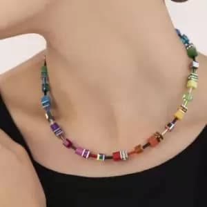 Coeur De Lion Classic GEOCUBE Necklace Iconic Rainbow