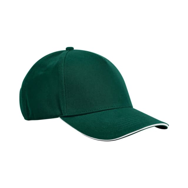 Beechfield Beechfield Men Classic Cotton Sandwich Peak Cap in Bottle Green Bottle Green One Size Male 5063527237224