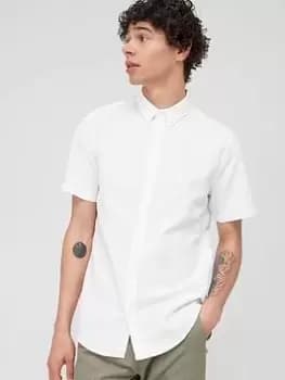 Superdry Studios Linen Short Sleeve Shirt - White Size XL Men