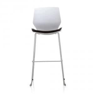 Trexus Florence High Stool Grey Fabric White Frame Ref BR000210